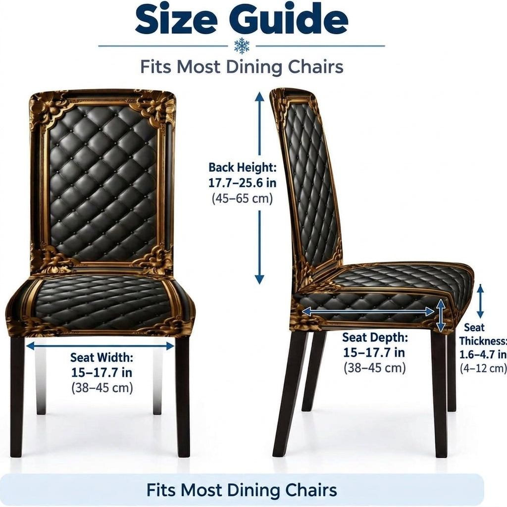 Baroque-style gold-stamped, washable, elastic, elegant chair cover
