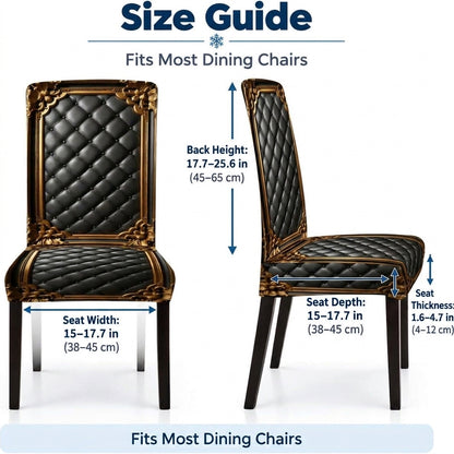 Baroque-style gold-stamped, washable, elastic, elegant chair cover