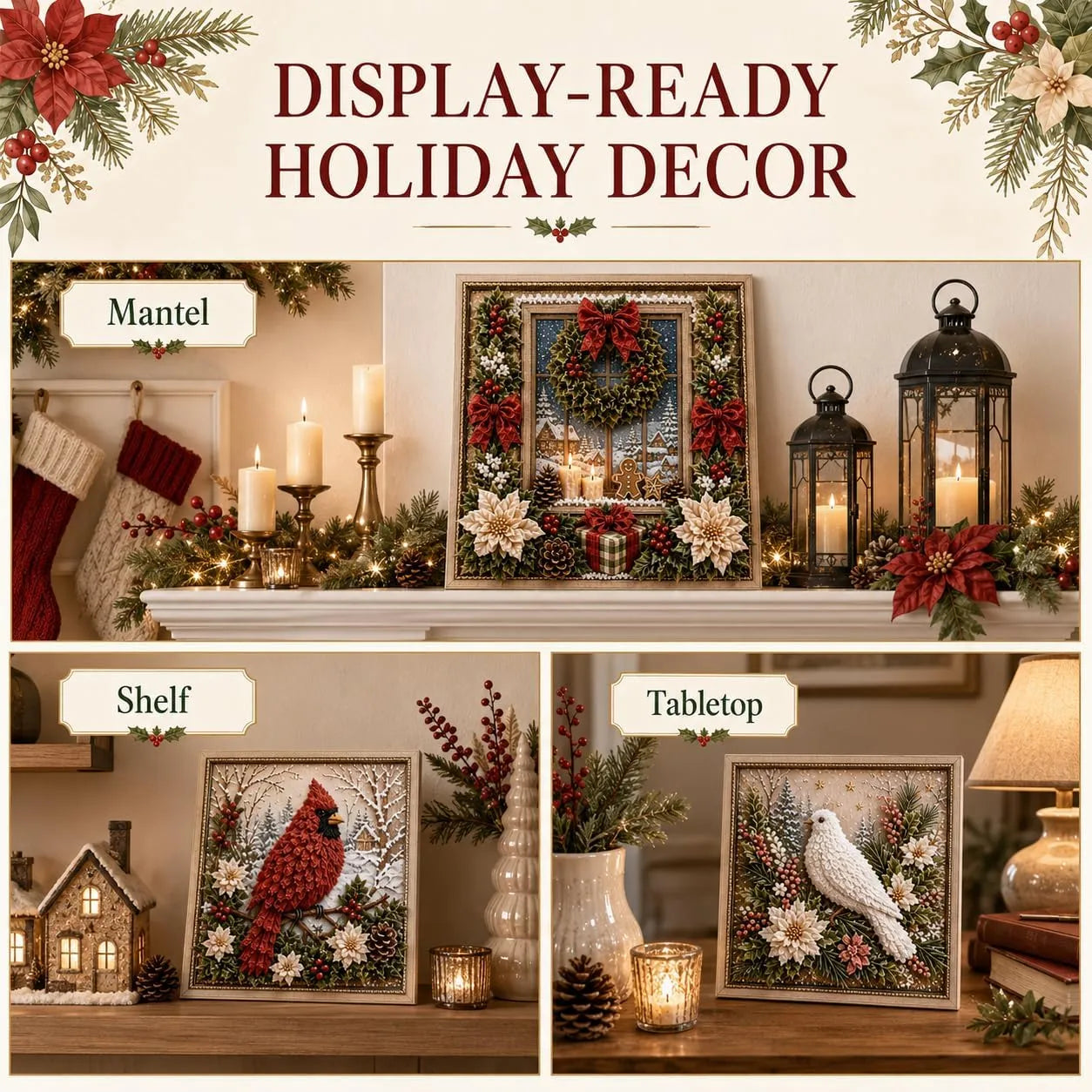 3D Christmas Fabric Poke Art Kit🖼️