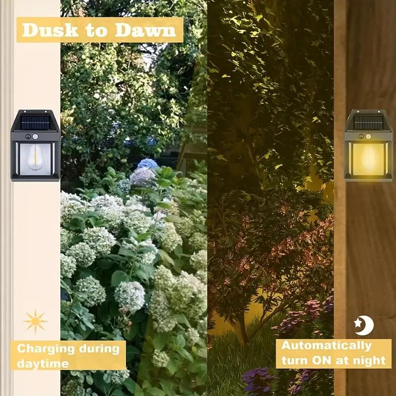 4‑Pack Solar Outdoor Wall Lights with Motion Sensor