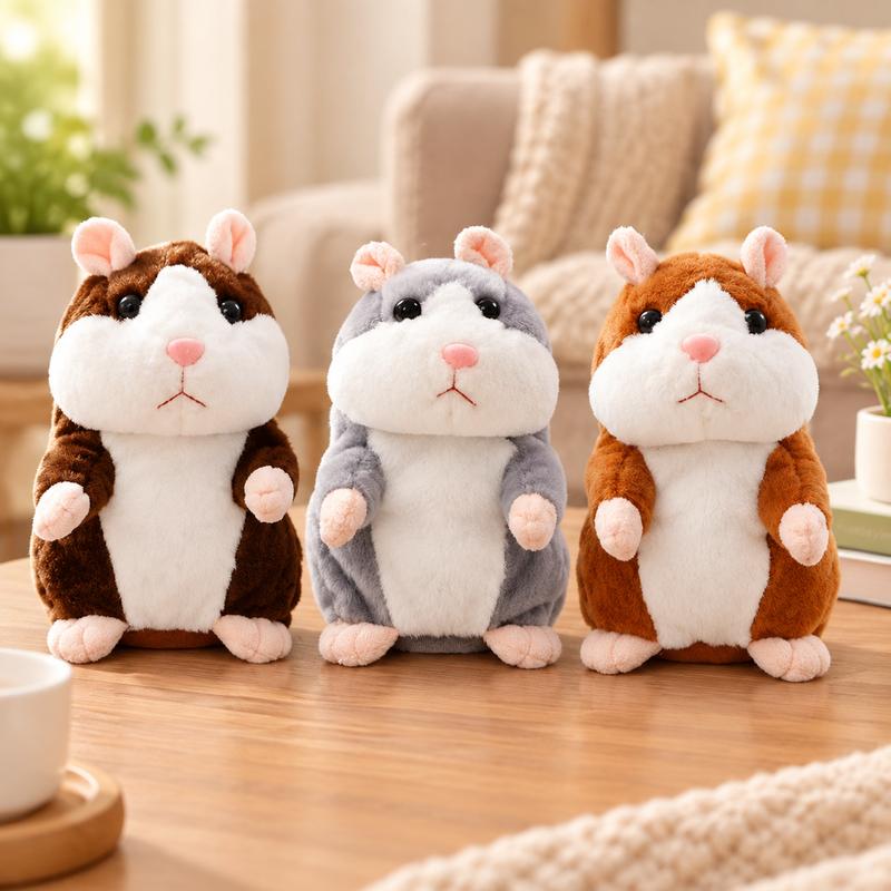 🐹 Talking Hamster Plush – repeats whatever you say, auto head-shaking, hilarious fun for kids & adults
