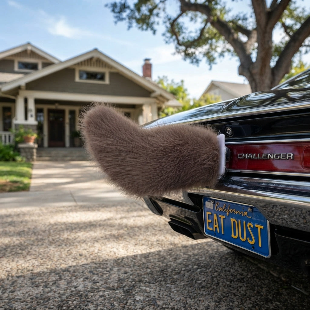Electric Cat Tail for Car Decoration, Remote-Controlled Wagging Plush Tail for Car