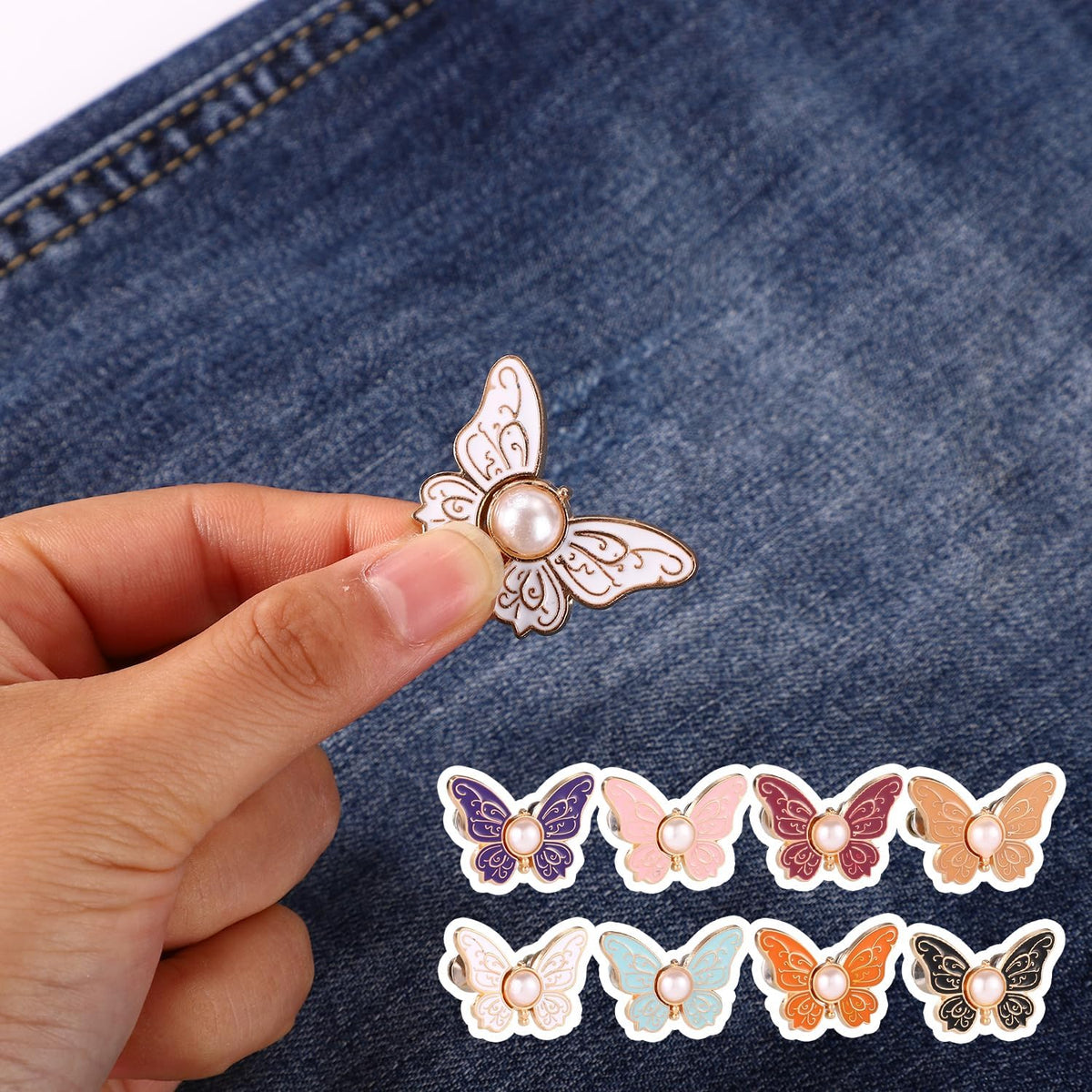 🦋Butterfly Clothing Clips - 8-Piece Fashion Waist Adjuster Set