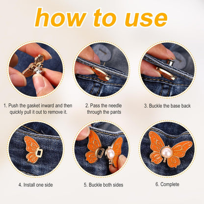 🦋Butterfly Clothing Clips - 8-Piece Fashion Waist Adjuster Set