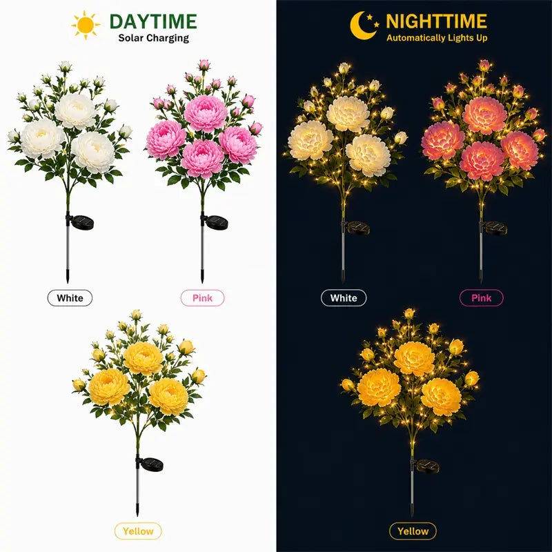 Nature Inspired Floral Solar Garden Pathway Lighting