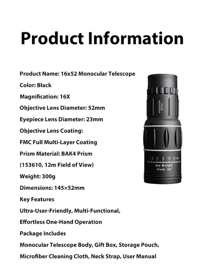 Used by American Mountain Guides! 100x HD Monocular, IPX5 Waterproof & Fog-Proof🧭🔭