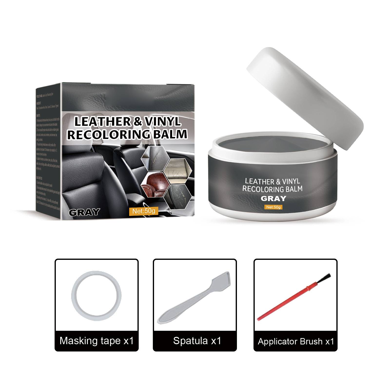 Leather & Vinyl Recoloring Balm Kit – Restore Faded Seats, Sofas & Shoes