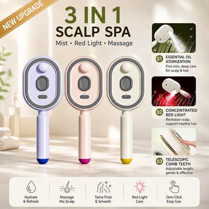 Electric Multi‑Function Mist‑Spraying Massage Cushion Comb