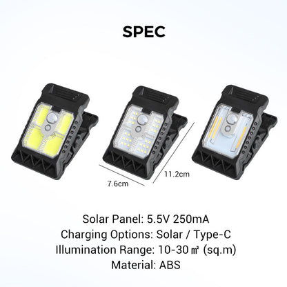 Outdoor Solar Clip Light with Motion Sensor