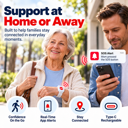 Emergency bracelet with SOS button for the elderly