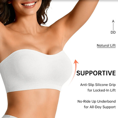 Wireless Seamless Stay Put Strapless Bandeau Bra