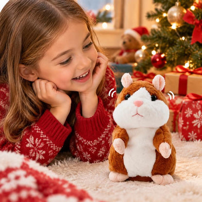 🐹 Talking Hamster Plush – repeats whatever you say, auto head-shaking, hilarious fun for kids & adults