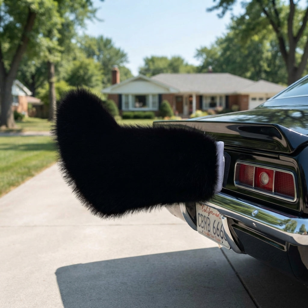 Electric Cat Tail for Car Decoration, Remote-Controlled Wagging Plush Tail for Car