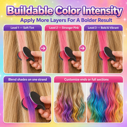 🌈12-Color Temporary Hair Chalk Applicator Set