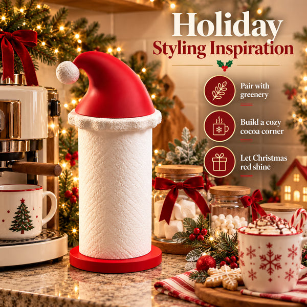 Santa Hat Paper Towel Holder  Festive Kitchen Decor 🎅🎄