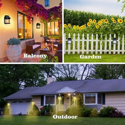 4‑Pack Solar Outdoor Wall Lights with Motion Sensor