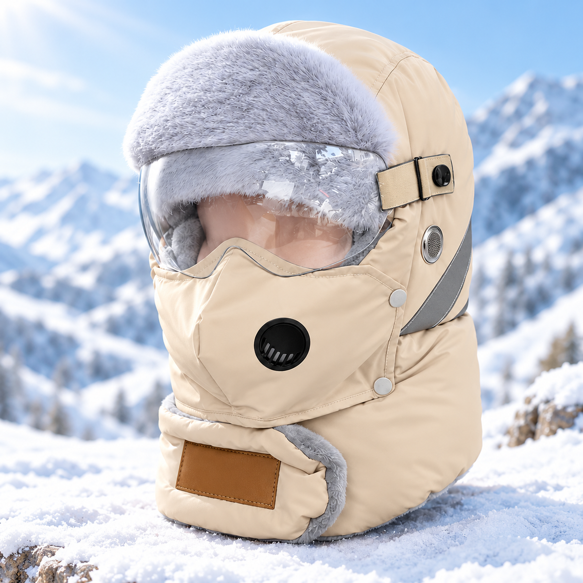 Winter Thermal Ushanka Hat with Detachable Mask and Goggles