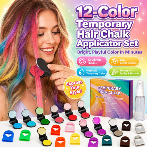 🌈12-Color Temporary Hair Chalk Applicator Set