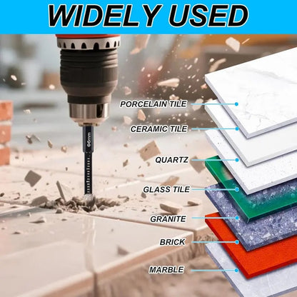 6Pcs Dry Diamond Drill Bit Set 🛠 Hex Shank Brazed Hole Saw for Tile, Glass & Granite