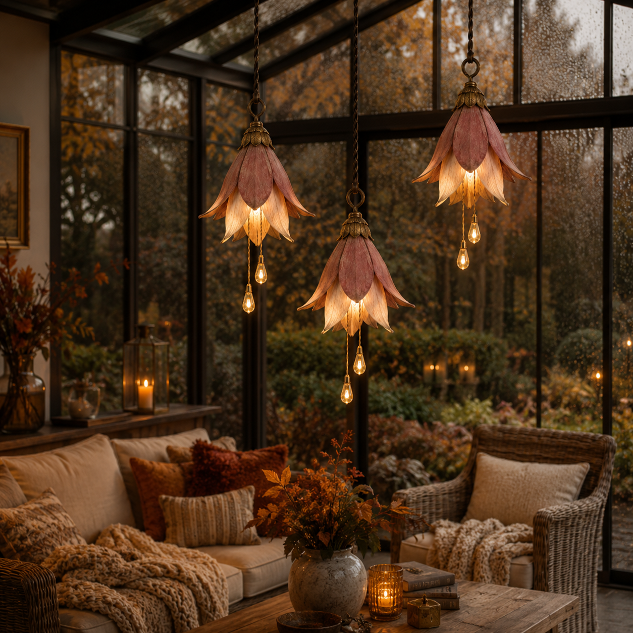 Vintage Hanging Flower Lights