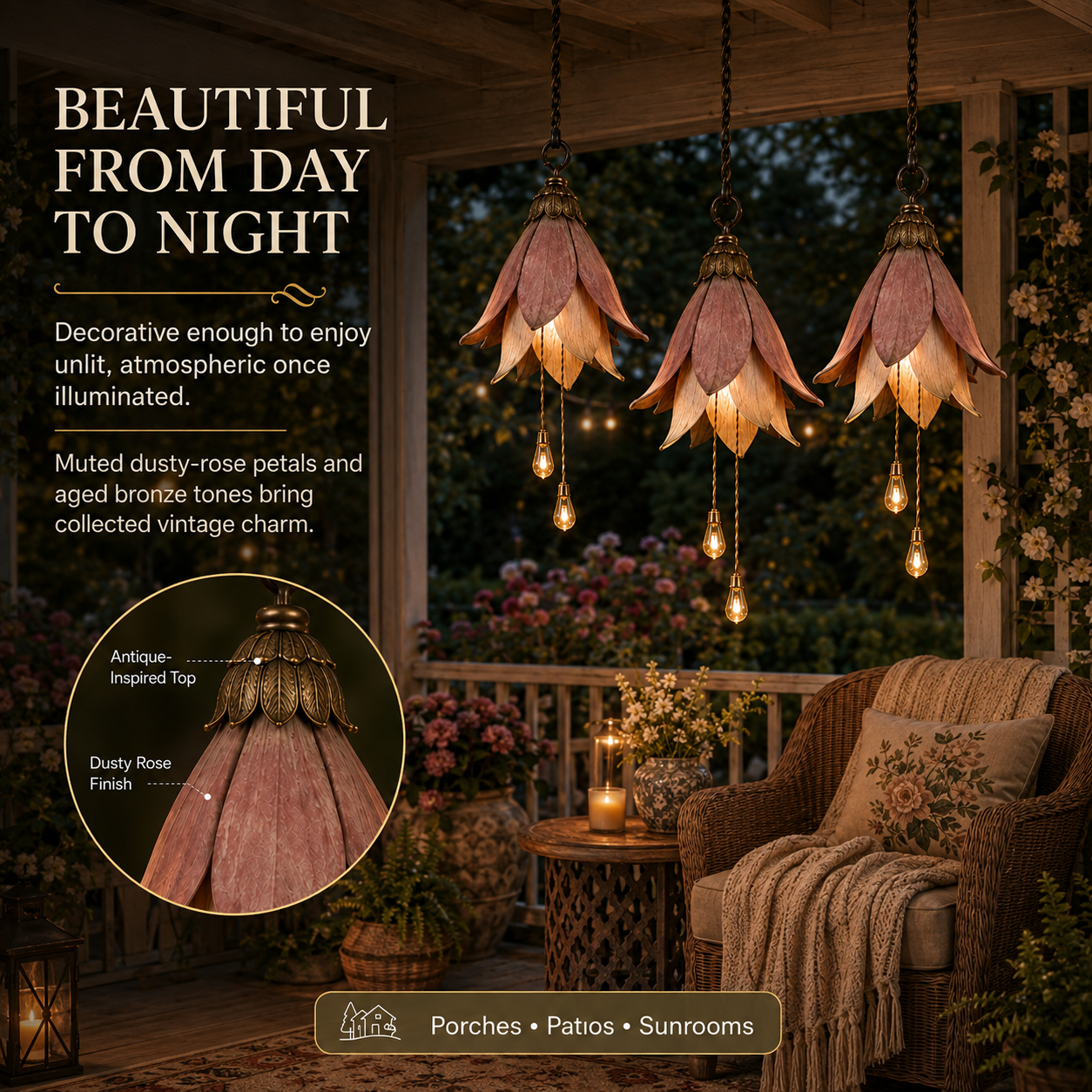 Vintage Hanging Flower Lights