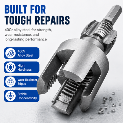 🔧 PVC Pipe Threading Tool – Integrated Internal & External Thread Cutter for Plumbing DIY Repairs
