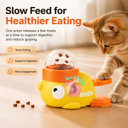 🦆 Duck Puzzle Feeder – IQ Treat Toy for Cats & Small Dogs