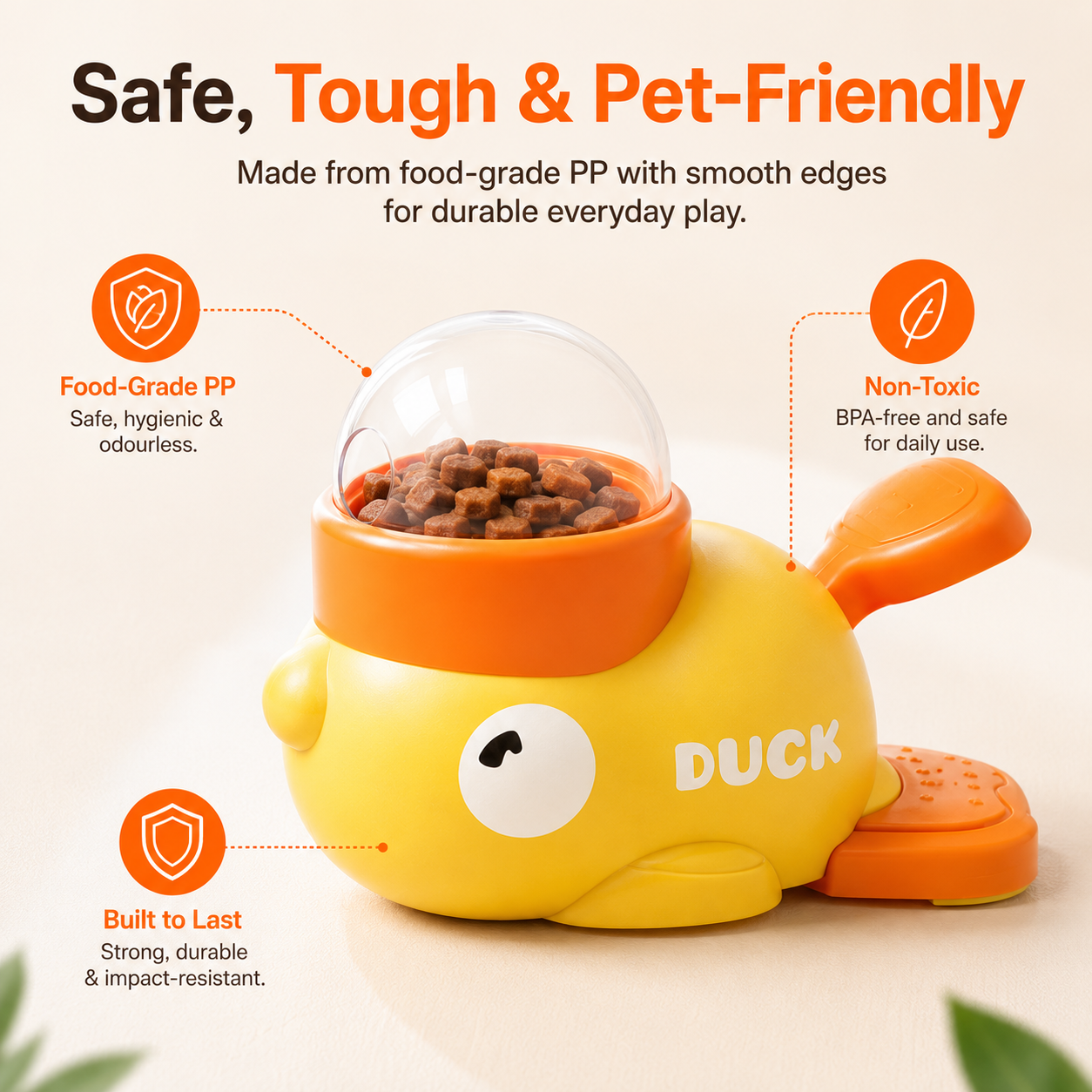 🦆 Duck Puzzle Feeder – IQ Treat Toy for Cats & Small Dogs
