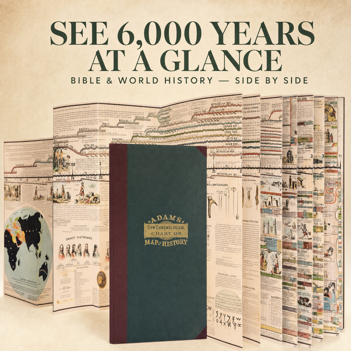 32ft Foldable Adams Time Chart Map