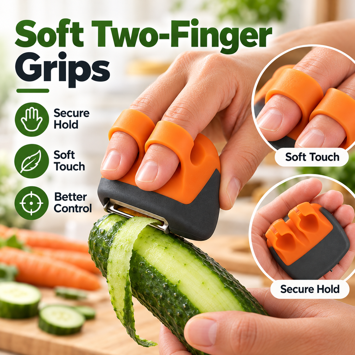 🥔 Soft Grip Palm Vegetable Peeler Set, Handheld Fruit and Veggie Peeler