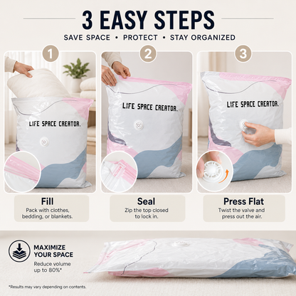 No-Pump 3D Vacuum Storage Bags