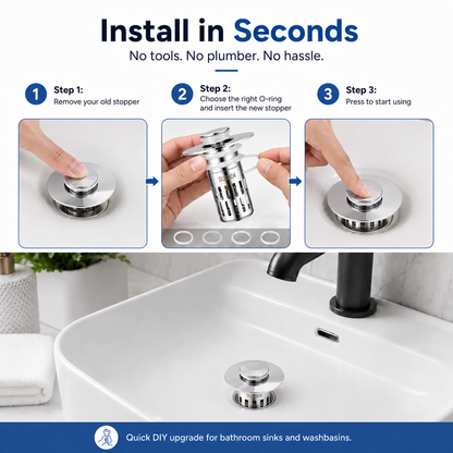 The Ultimate 3-in-1 Pop-Up Sink Strainer