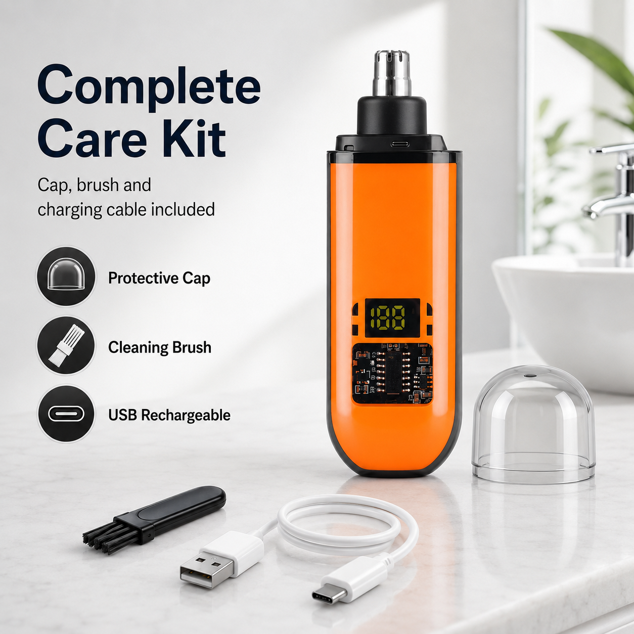 Professional LED Display Nose Hair Trimmer