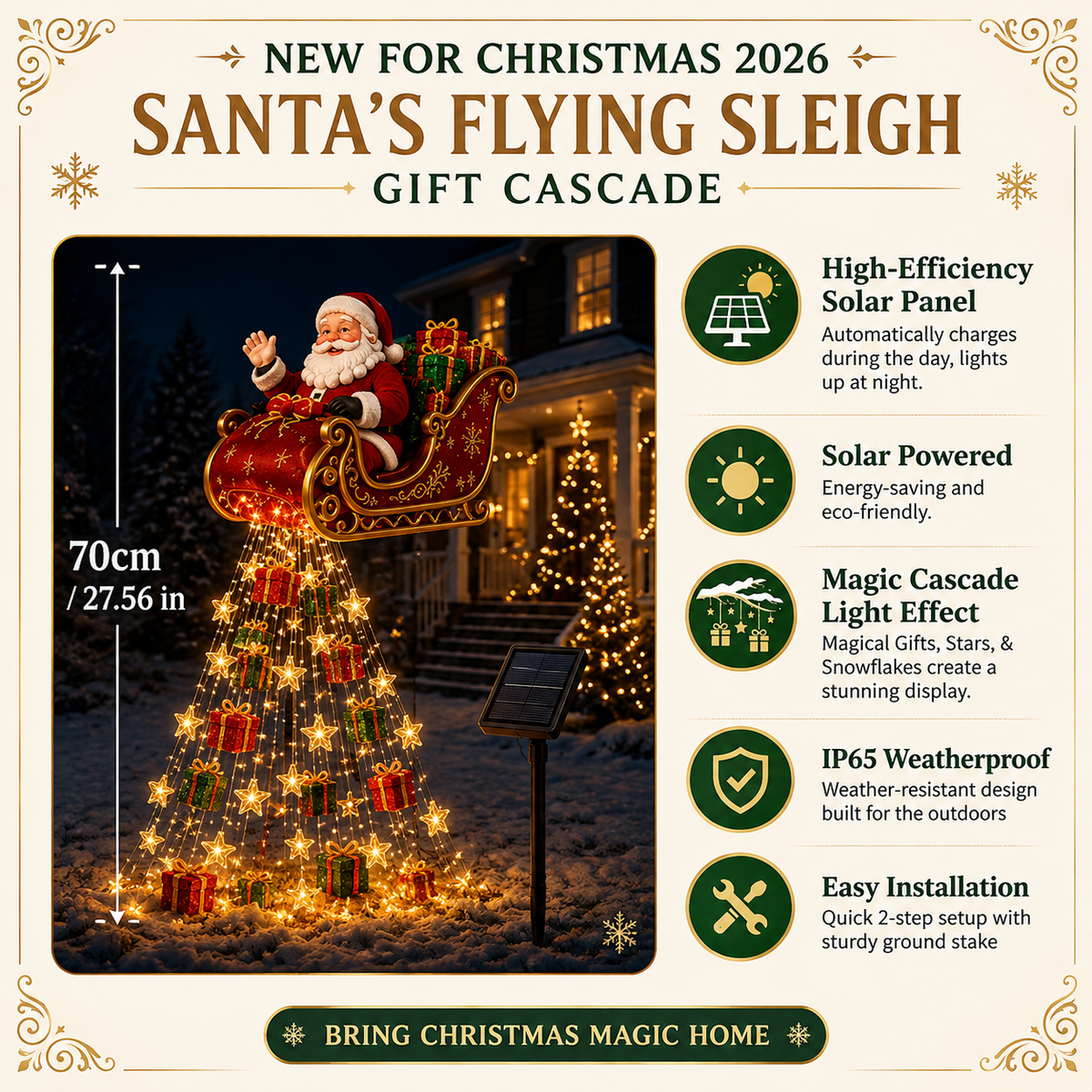 ✨ 2026 New Santa’s Flying Sleigh Gift Cascade