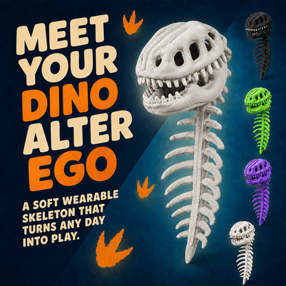 Kids’ Plush Dinosaur Skeleton Halloween Costume