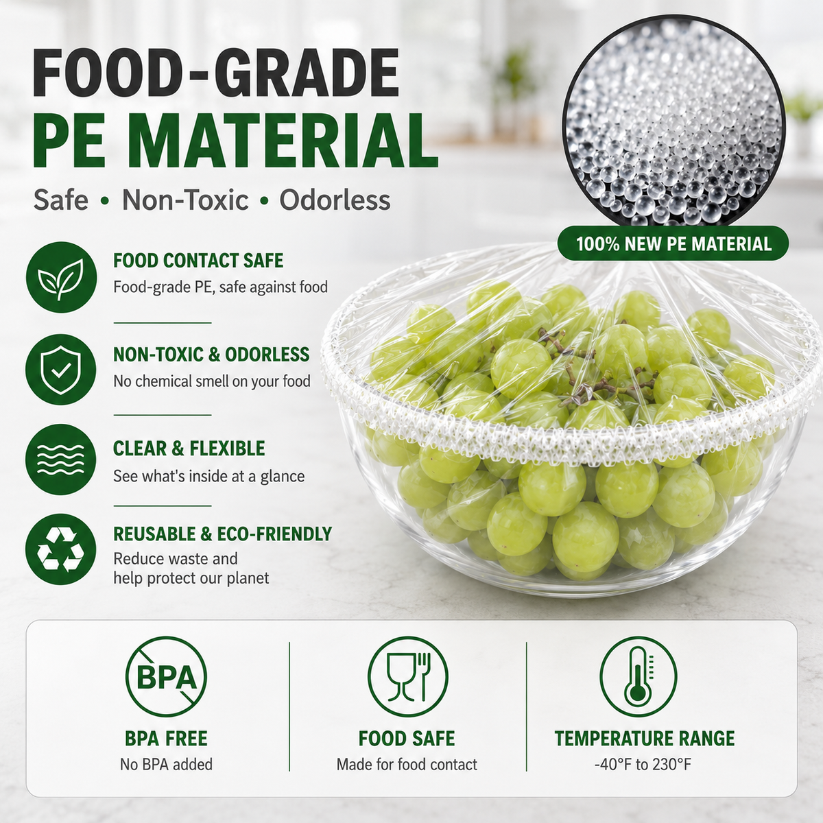 100PCS Disposable Stretch Food Covers