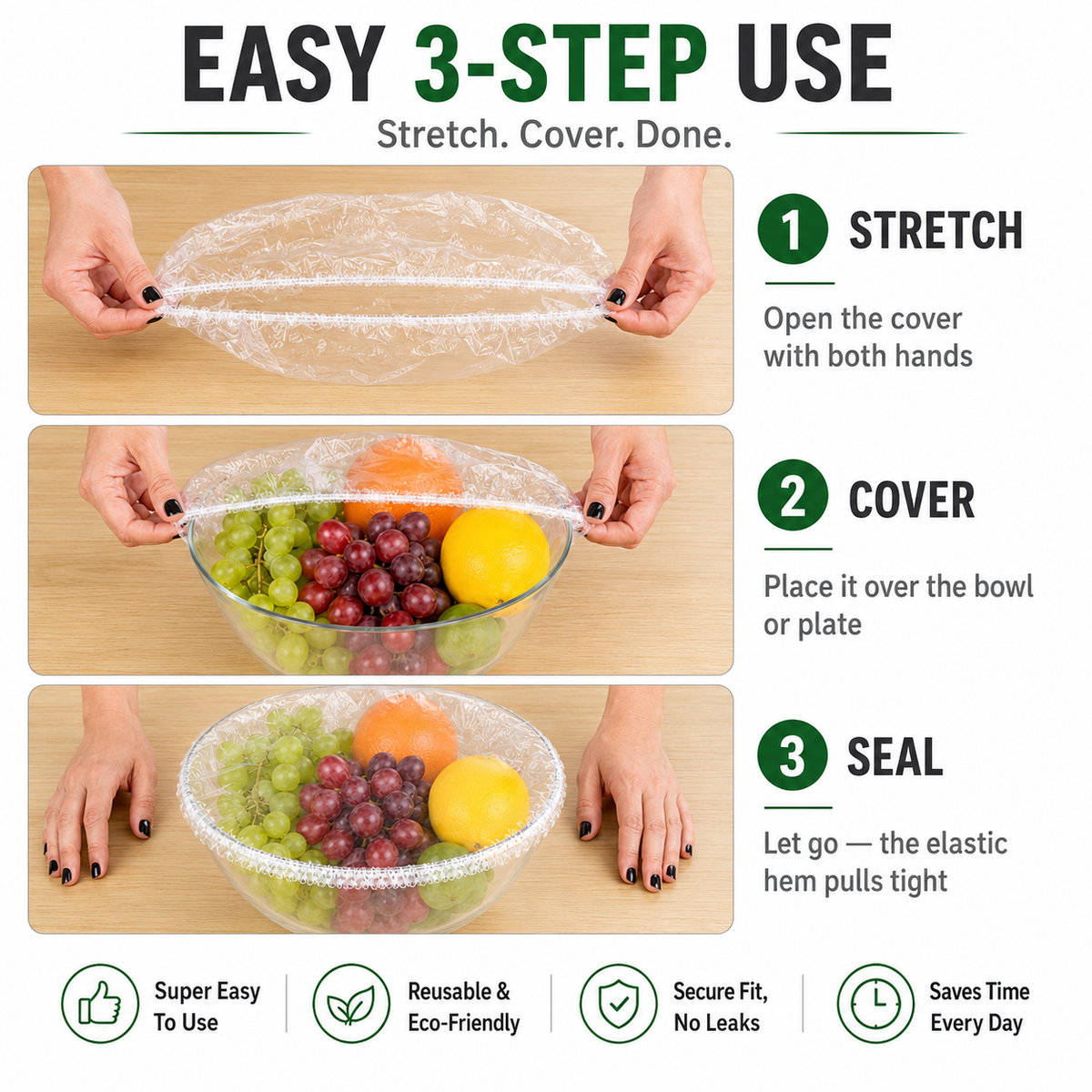 100PCS Disposable Stretch Food Covers