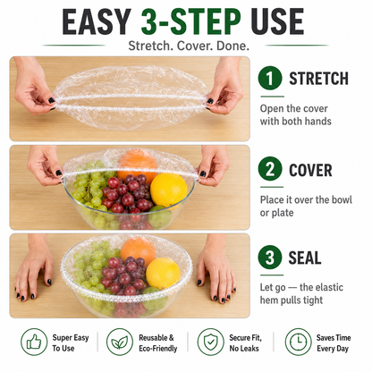 100PCS Disposable Stretch Food Covers
