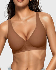 Seamless Deep V Push-Up Wireless Bra