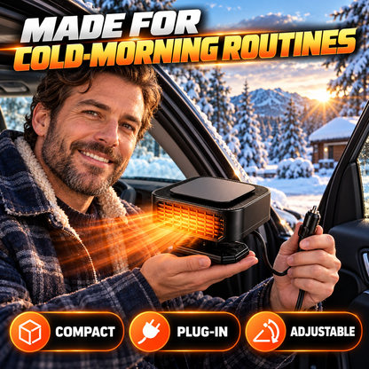 Portable Car Heater Defroster with 360-Degree Rotating Base