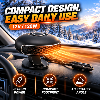 Portable Car Heater Defroster with 360-Degree Rotating Base