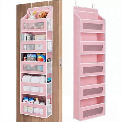 5-Tier Over Door Organizer – 5 Large Mesh Pockets, Anti-Tilt, 44 lb Capacity, Space Saver for Home