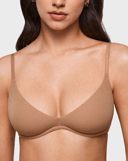 Unlined Plunge Balconette Bra with Underwire
