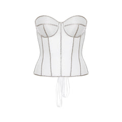 Rhinestone Bustier White