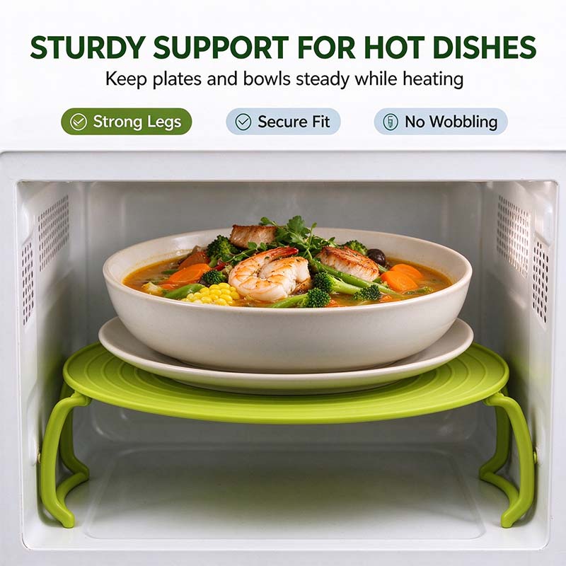 Microwave Multipurpose 4 in 1 Tray Stand Rack Splatter Guard Carry Tray Stacking Shelf 🍲