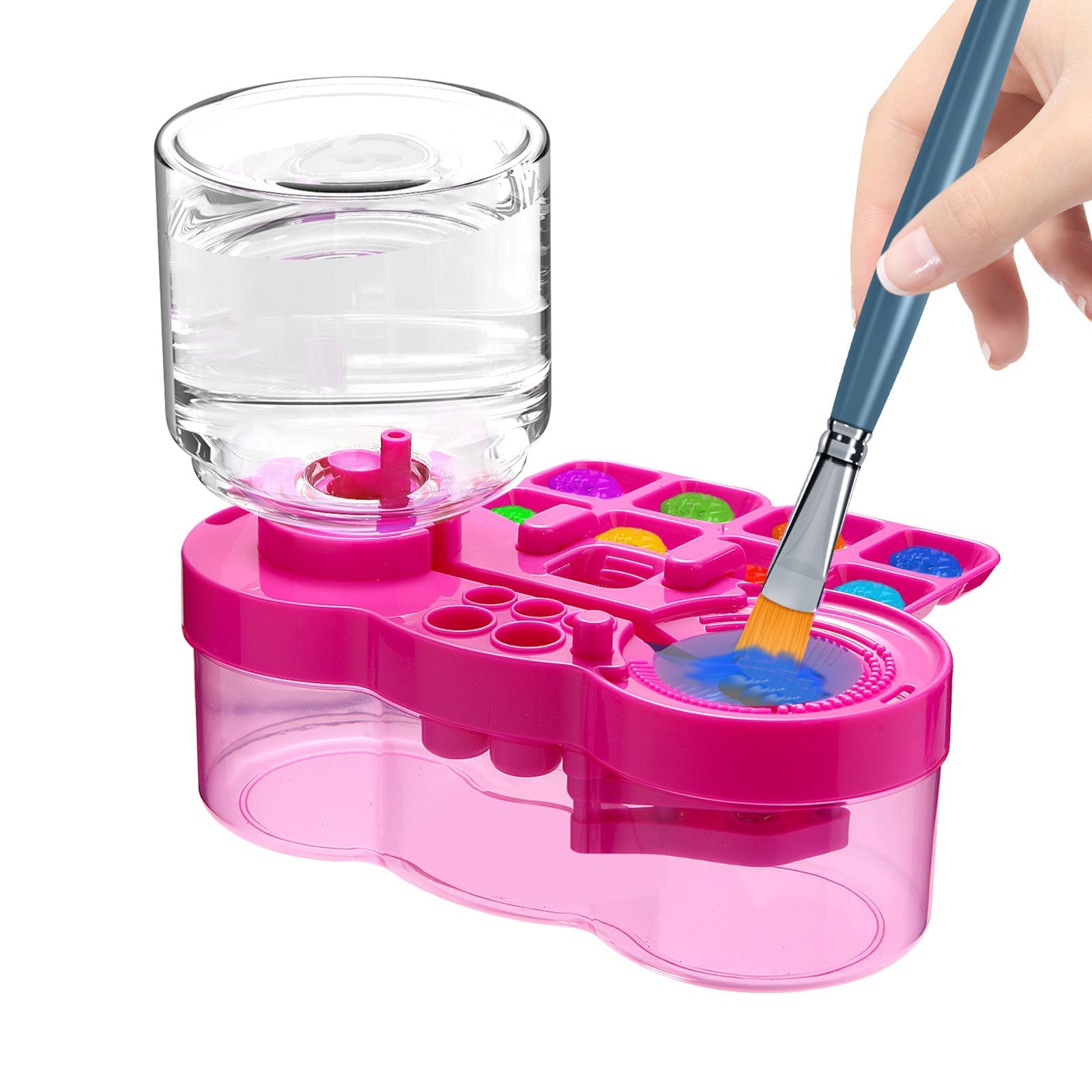 🎨 All-in-One Paint Brush Washer & Mixing Palette – Fresh Water Rinse Station