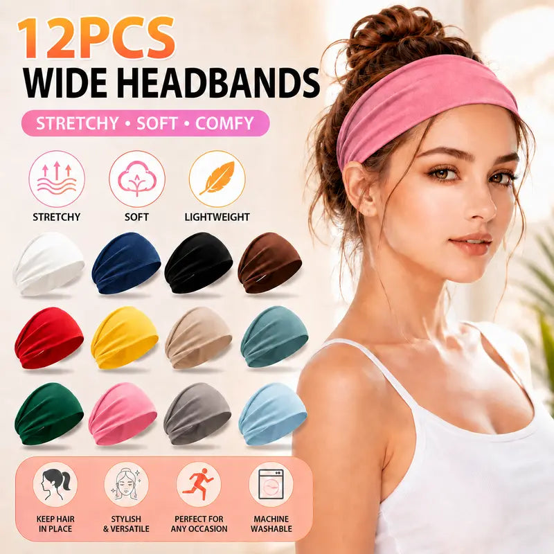 Women's Universal No-Slip Elastic Fashion Headband Set
