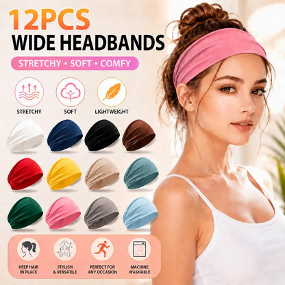 Women's Universal No-Slip Elastic Fashion Headband Set