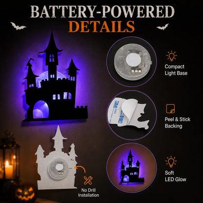 🎃 Halloween LED Silhouette Wall Light Stickers