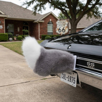 Electric Cat Tail for Car Decoration, Remote-Controlled Wagging Plush Tail for Car
